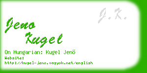 jeno kugel business card