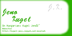 jeno kugel business card